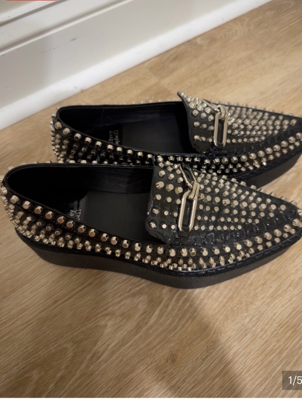 Jeffrey Campbell Black Studded Loafer